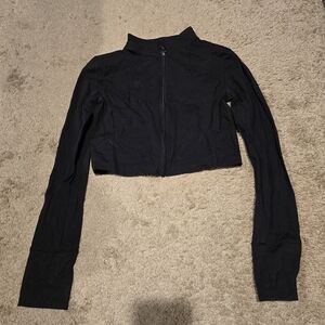 Balance Athletica Black Cropped Zip-Up Top